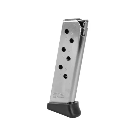 Walther PPK/S .380 ACP 7 Round Nickel Magazine with Finger Rest