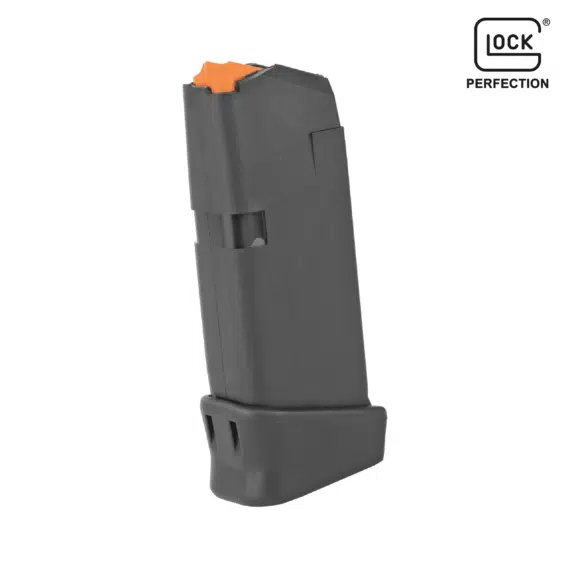 Glock 26 9mm Gen 5 12 Round Magazine Description This is a factory OEM Glock 26 9mm Gen 5 12 Round Magazine which fits the Glock 26 Gen 5 firearm. Compared to the original Glock 26 magazine, this features a Plus Two extension (with room for your pinky finger). This Glock 26 magazine has a hardened steel insert encased in high tech polymer. This polymer coating protects the magazine and prevents deformation, even when dropped from a great height. Its anti-tilt orange polymer follower and steel feedlips promise for consistent feeding into your Glock 26. The Genuine Glock® Pistol Magazine ensures that your Glock semi-auto pistol will function flawlessly at the moment of truth. All models include a round count indicator on rear face of magazine body and a standard factory baseplate. Pick up a few Glock 26 9mm Gen 5 12 Round Magazines from The Mag Shack today! Specifications UPC 764503035876 Manufacturer Glock Manufacturer Part # 47702 Type Magazine Caliber 9MM Capacity 12Rd Color Black Fit Glock OEM 26 Subcategory Pistol Magazines