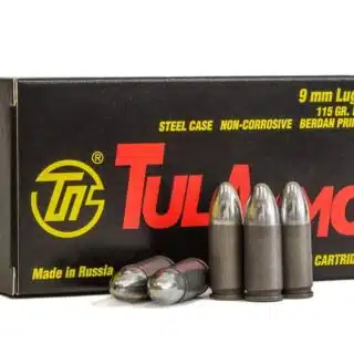 TULA 9mm Ammo 115 Grain FMJ Steel-Cased (1000 Rounds)