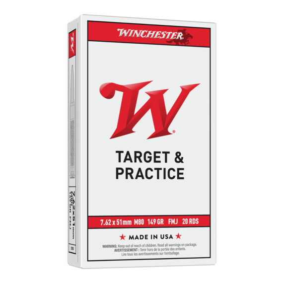Winchester 7.62x51mm NATO M80 149gr FMJ Ammo