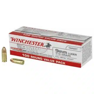 Winchester 9mm 115gr FMJ Ammo