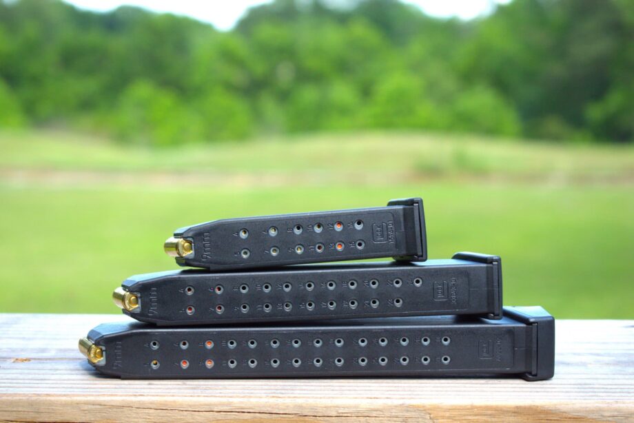 GLOCK factory magazines stacked