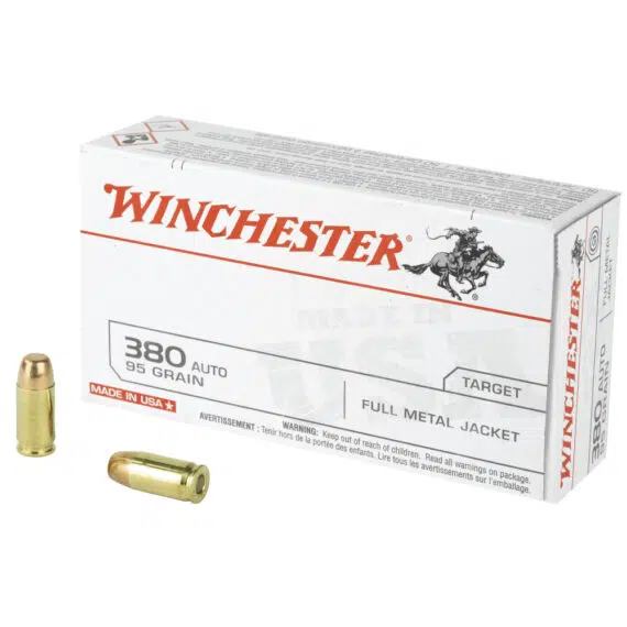 Winchester USA .380 ACP 95gr FMJ 50-Round Box