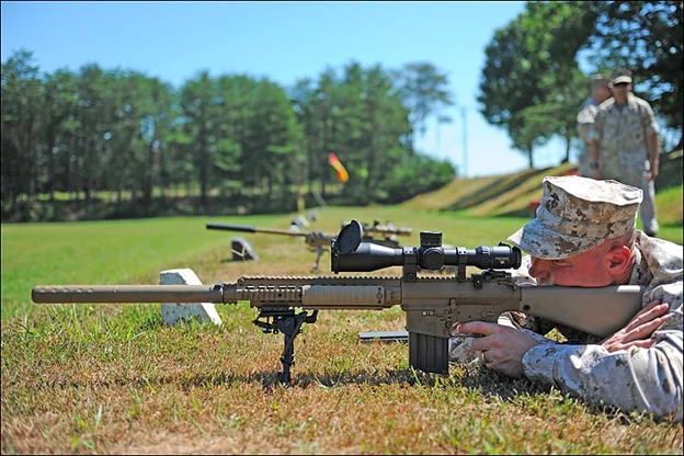Marine Corps Sniper using the M110 SASS