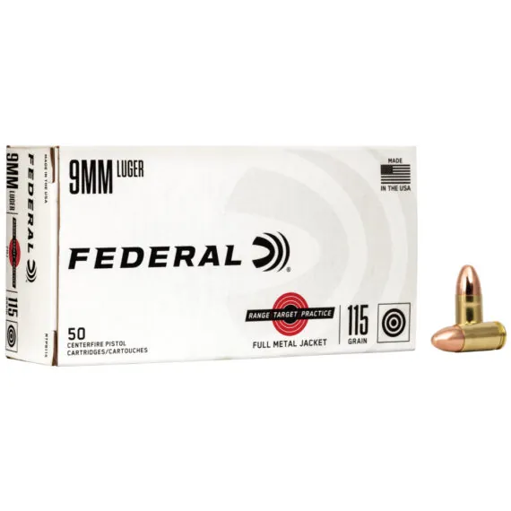 Federal Range Target 9mm 115gr FMJ Ammo