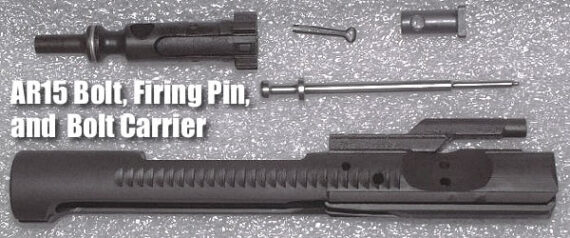 AR-15 bolt, firing pin, and bolt carrier