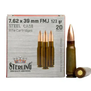 Sterling 7.62x39 123gr FMJ Steel Case Ammo
