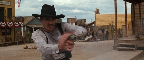 Doc Holliday unleashing his Thunderer in Tombstone