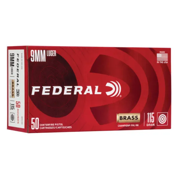 Federal Champion 9mm 115gr FMJ Ammo