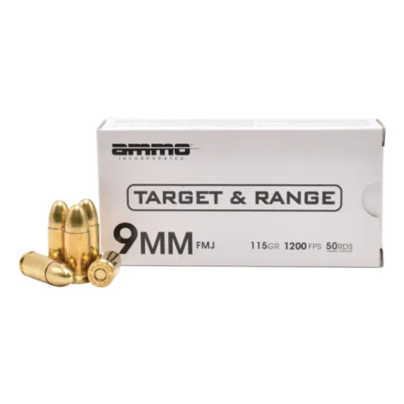 Ammo Inc. Target & Range 9mm 115gr FMJ Ammo