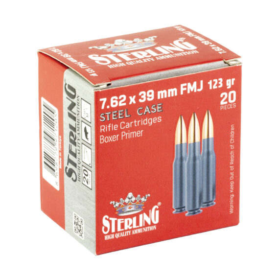 Sterling Select 7.62x39 123gr FMJ Steel Case Ammo
