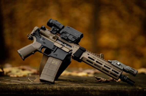 short barrel and a folding stock adaptor AR-15