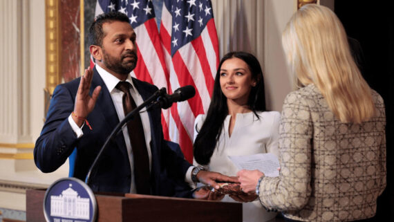 Kash Patel being sworn in as FBI Director