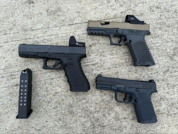 Glock 17, Ruger RXM, and SCT 17