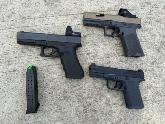 Glock 17, Ruger RXM, and SCT 17