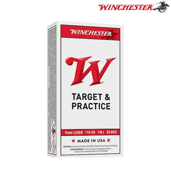 Winchester USA 9mm 115gr FMJ Ammo
